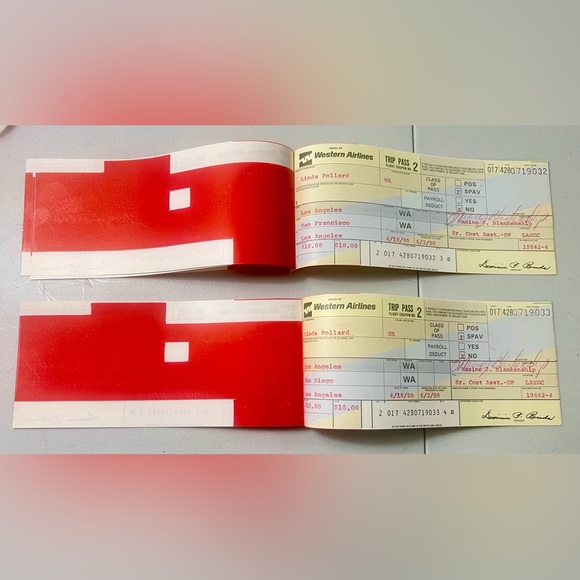 Western Airlines Vintage Ticket Jackets and Travel Passes - Picture 11 of 15